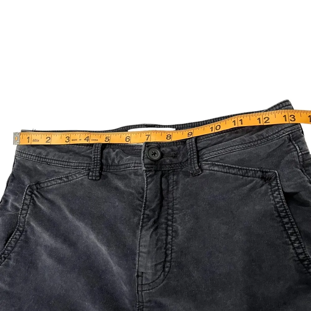 Free People Fine Line Straight Leg Crop Gray Black Corduroy Jeans - Image 9