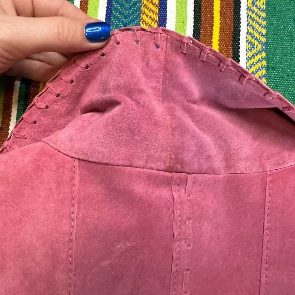 Vintage Cold Water Creek genuine leather pink blazer jacket - Image 12