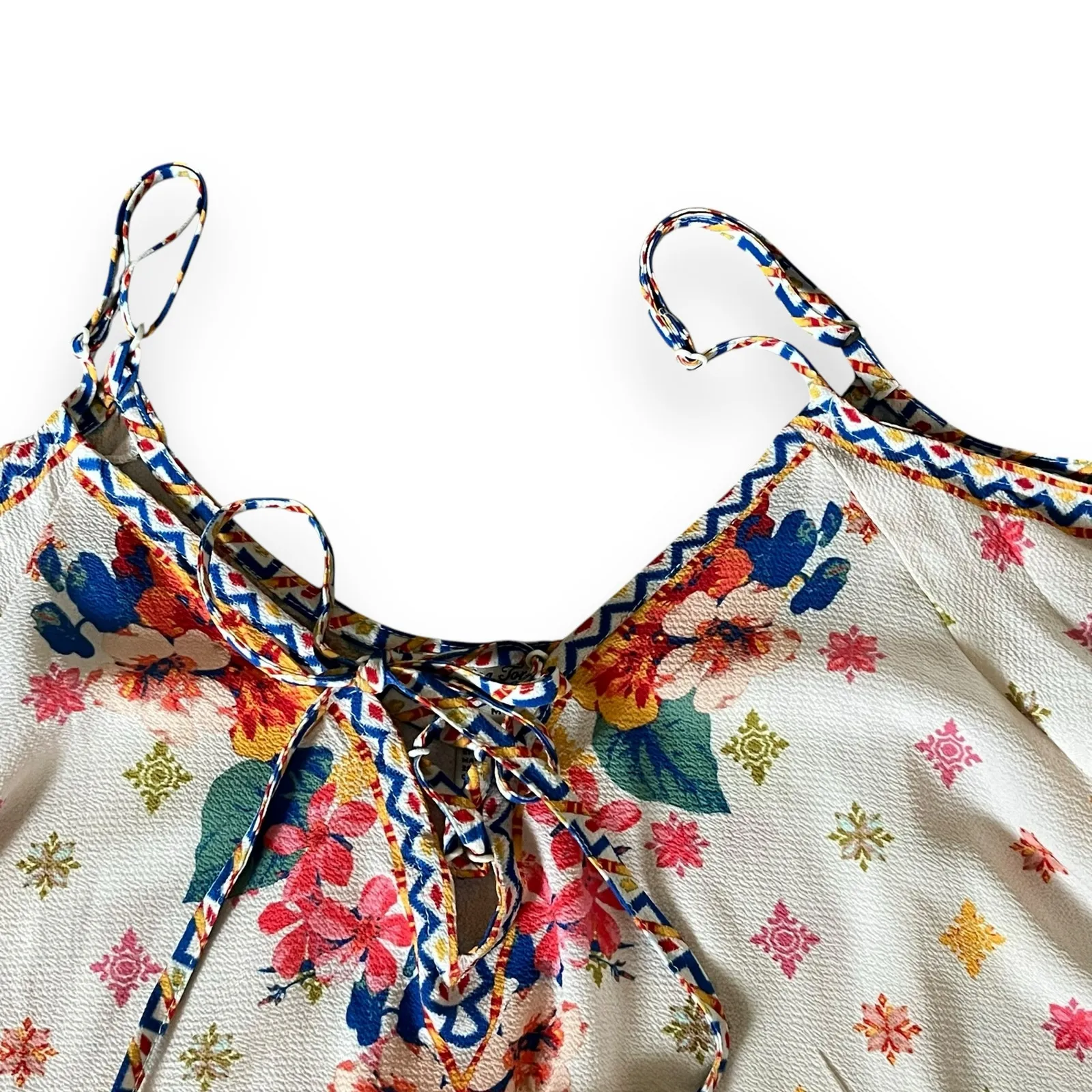 Flying Tomato boho summer floral cold shoulder cutouts top - Image 6