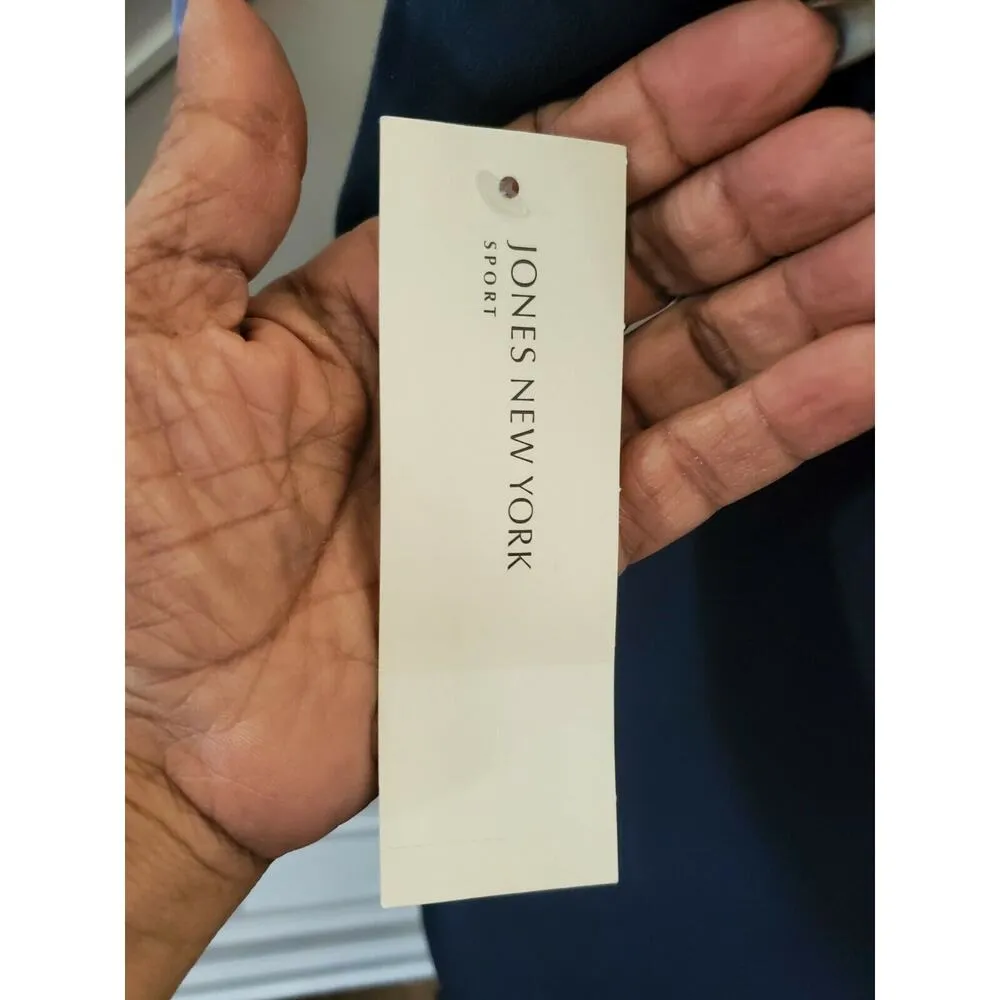 Jones NewYork Women's Solid Blue Round Neck Long Sleeve Casual Top Shirt Size S - Image 9