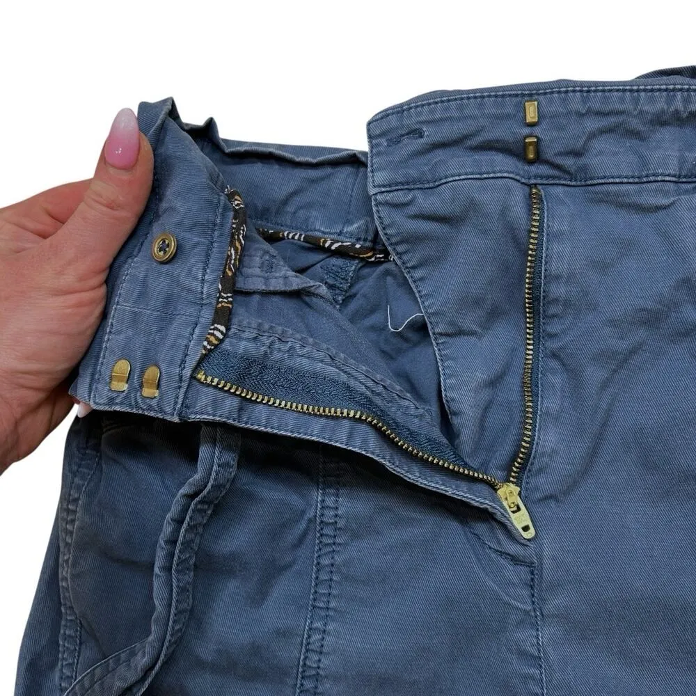 Anthropologie Pants Women’s O Teal Ellie Embroidered Belted Barrel Leg Utility - Image 8