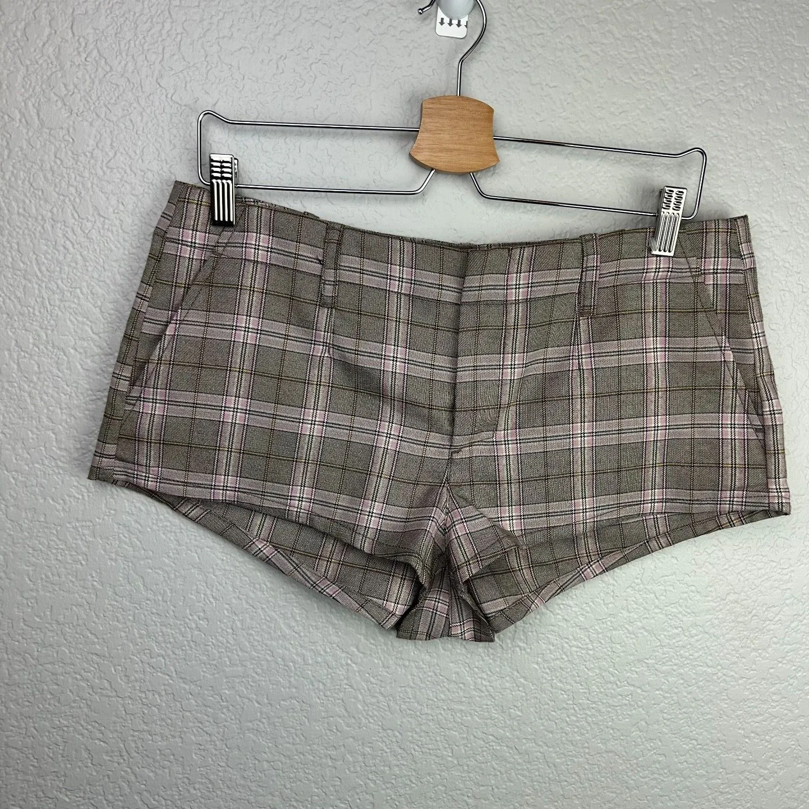 Free People Women's Alessia Micro Shorts Plaid Trouser Pink OB2005632 Size 10 - Image 6