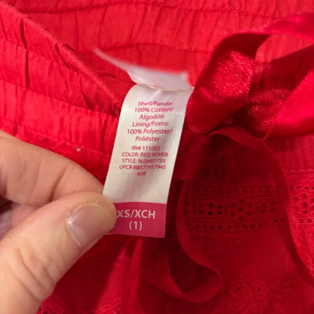 No Boundaries Boho Red Lined Crochet Summer Shorts Size XS - Image 4