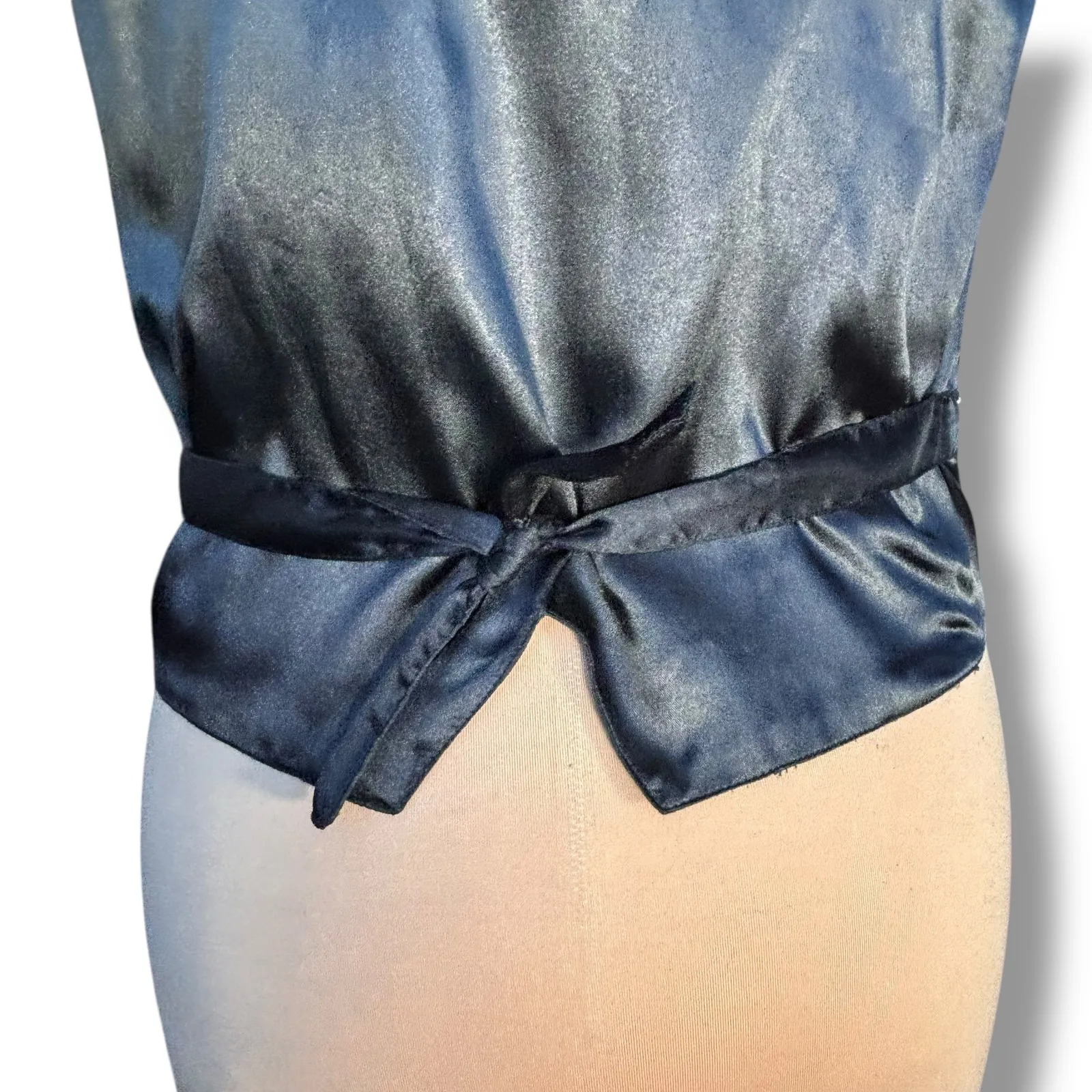 Vintage Effeci Beaded Sequin Checkered Vest Metallic Gold Silver Black Small - Image 4