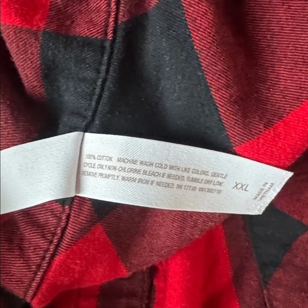 Auden Black/Red Checkered Pajama Set SIZE XXL Red - Image 4