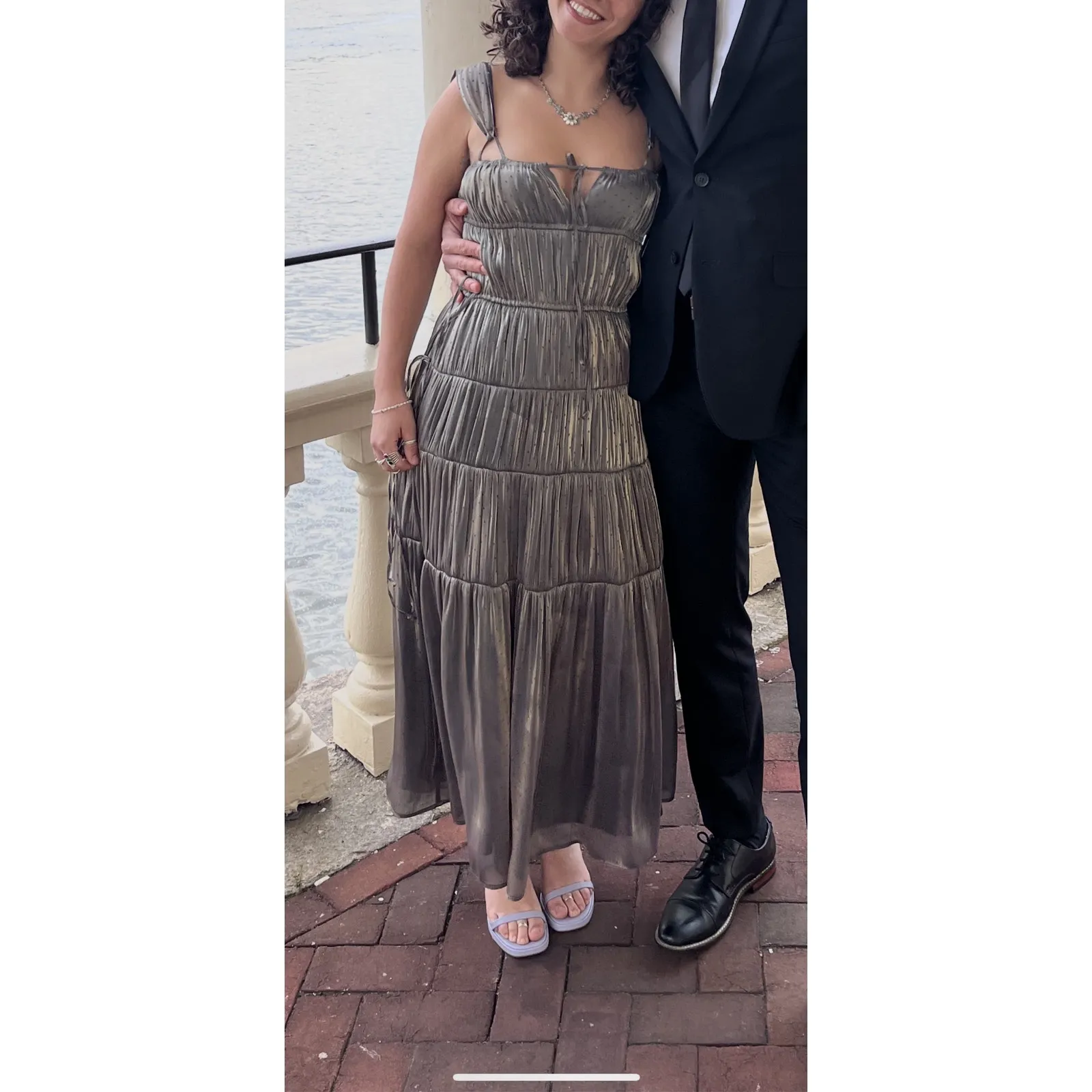 Ciao Lucia Tutti Dress Oyster silver gray polkadot polka dot size XS - Image 15