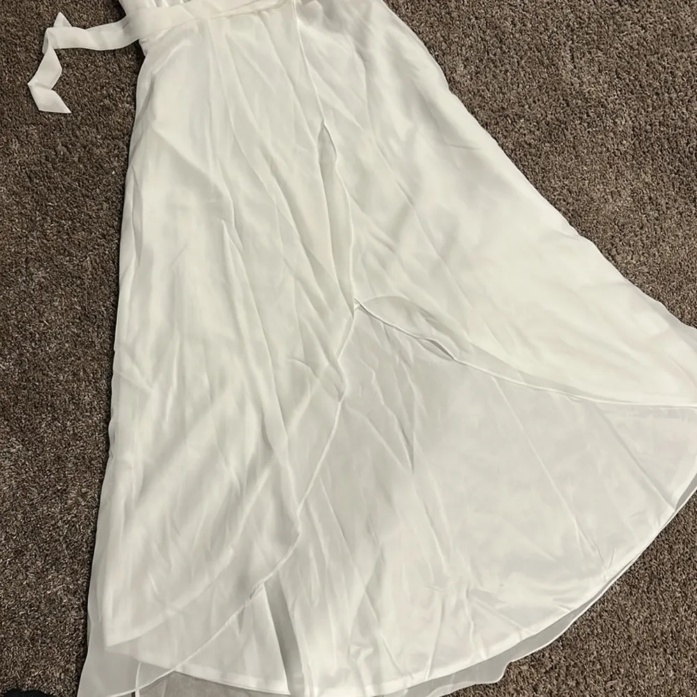 New JJs House Ivory SS Chiffon Bridemaid / Wedding Dress Sz 4 - Image 2