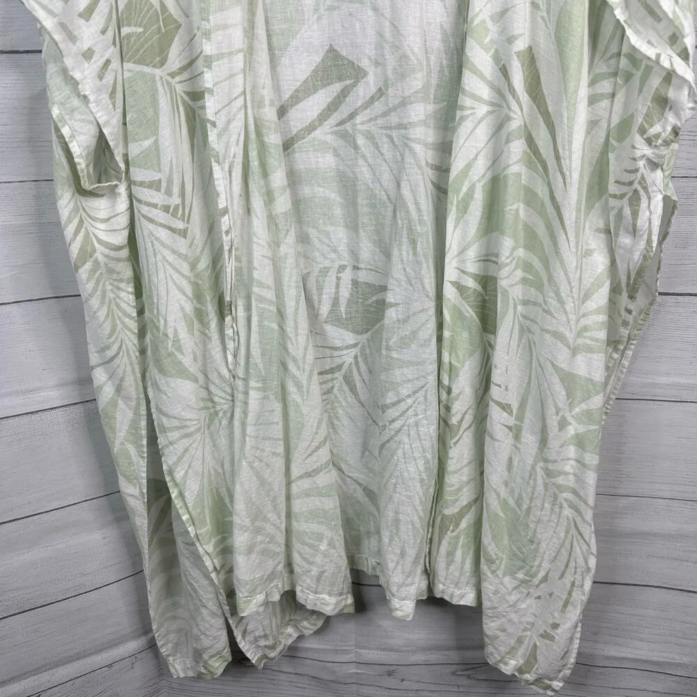 Cynthia Rowley Womens One Size Linen Blend Kimono Tropical Beach Swim Coverup - Image 4