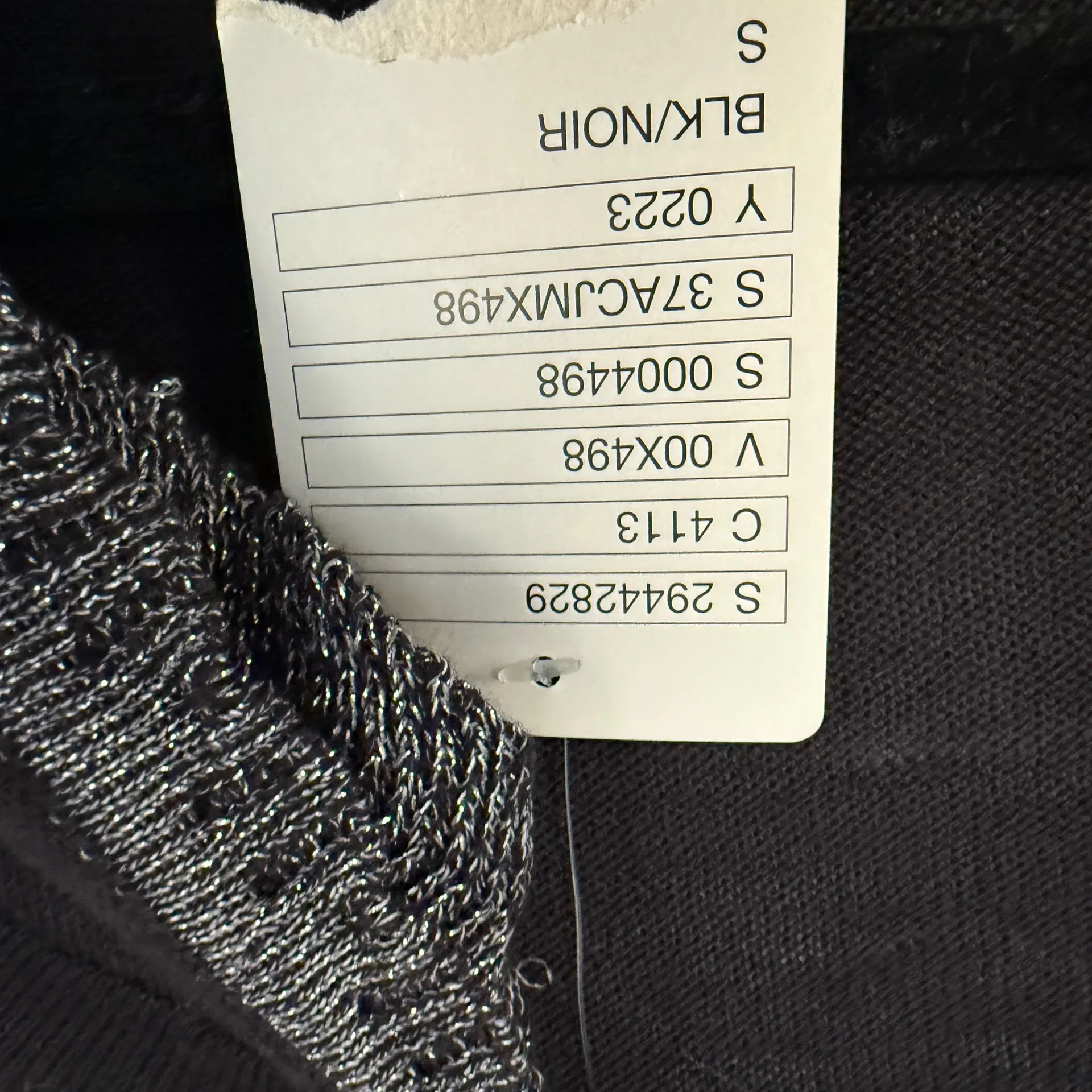 Anthropologie Knitted & Knotted Black Silver Open Front Cardigan Shrug Women's S - Image 4