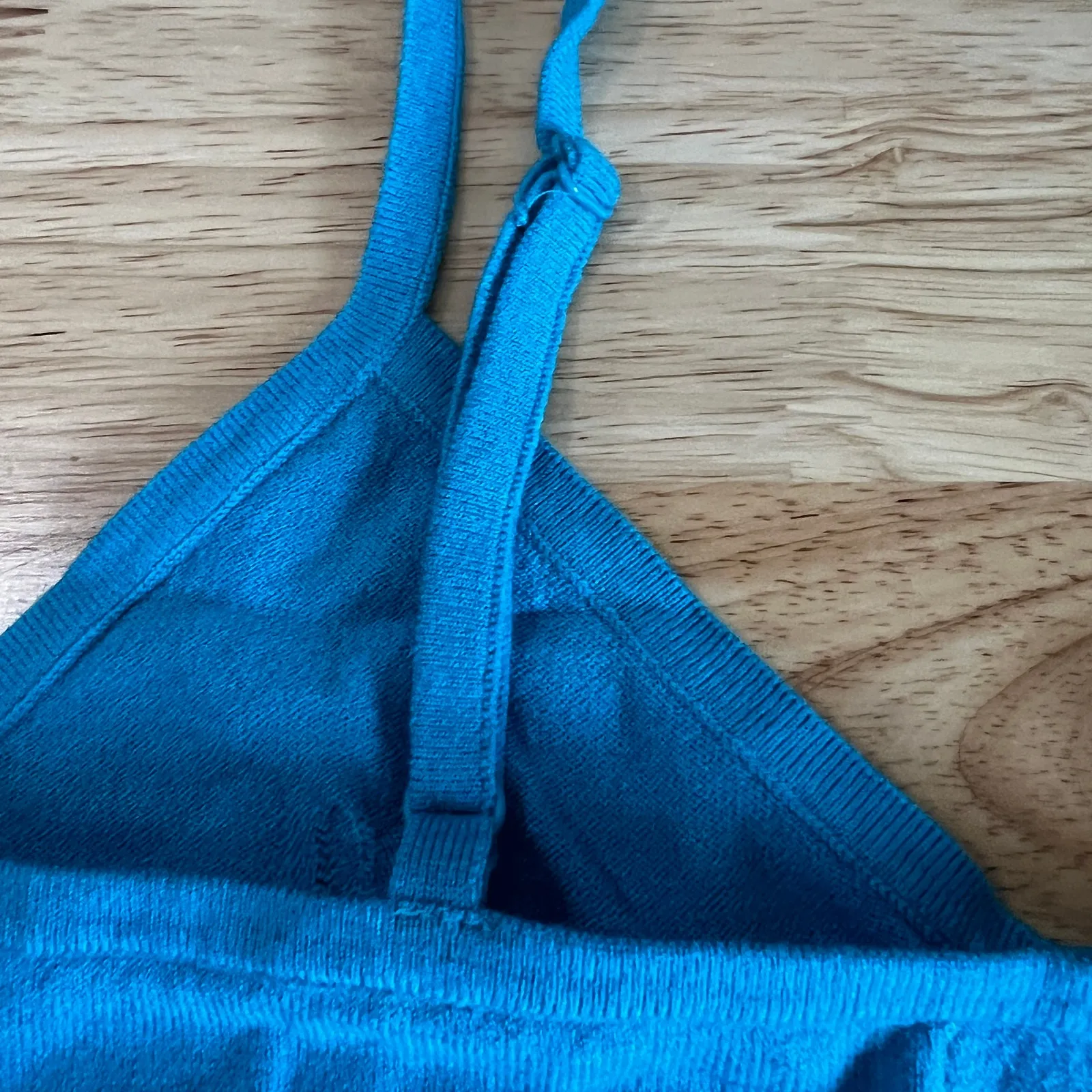 A New Day Women's Blue V-Neck Bralette Sweater Tank Top - Size Small - NWT - Image 4