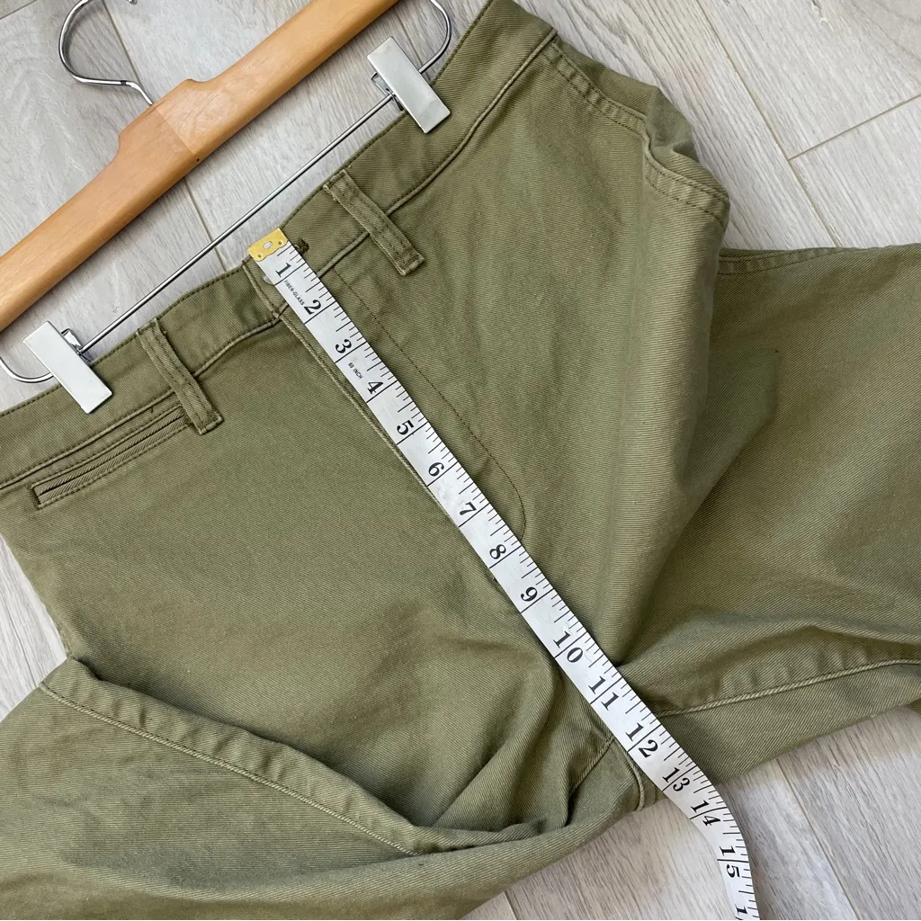 Quince Twill Pants cotton stretch crop wide leg womens Green size 28 casual - Image 8