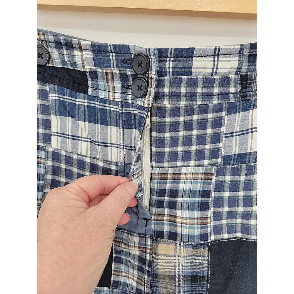 Loft Madras Plaid Mini Skirt Patchwork Preppy New England Summer Vacation Size 0 - Image 6