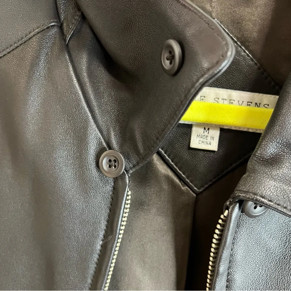 Valerie Stevens New Zealand lambskin zip up long jacket - Image 4