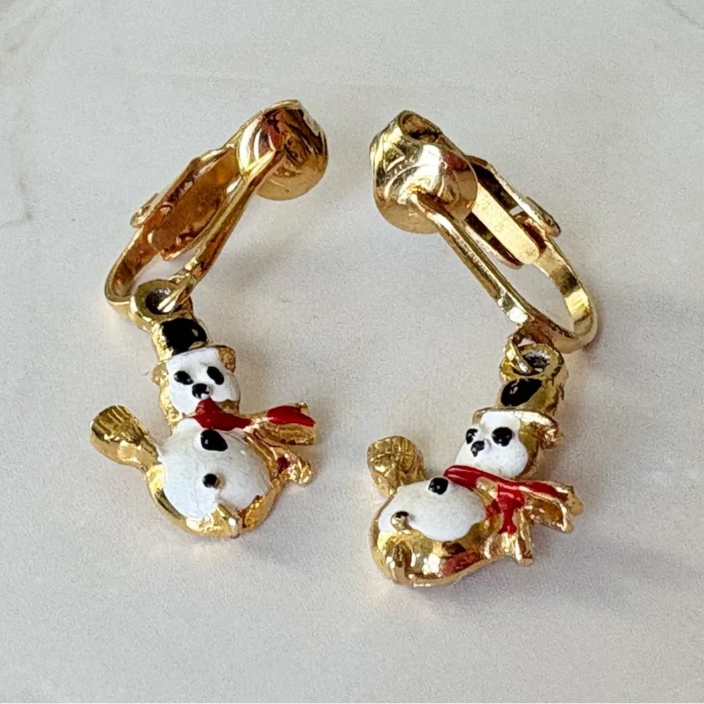 Vintage Dainty Snowman Holiday Christmas Dangly Clip - Image 4