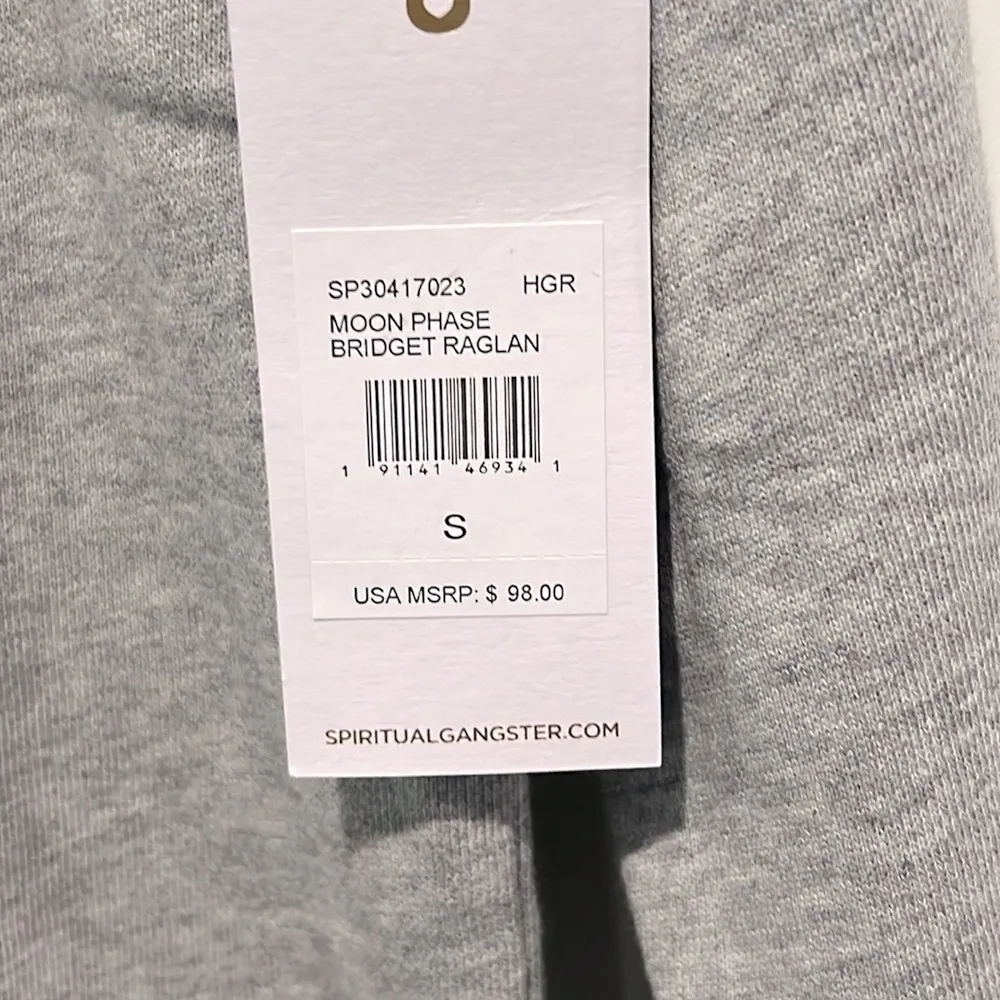 Moon Phase Raglan Sleeve Sweatshirt NWT Heather Gray Small - Image 5