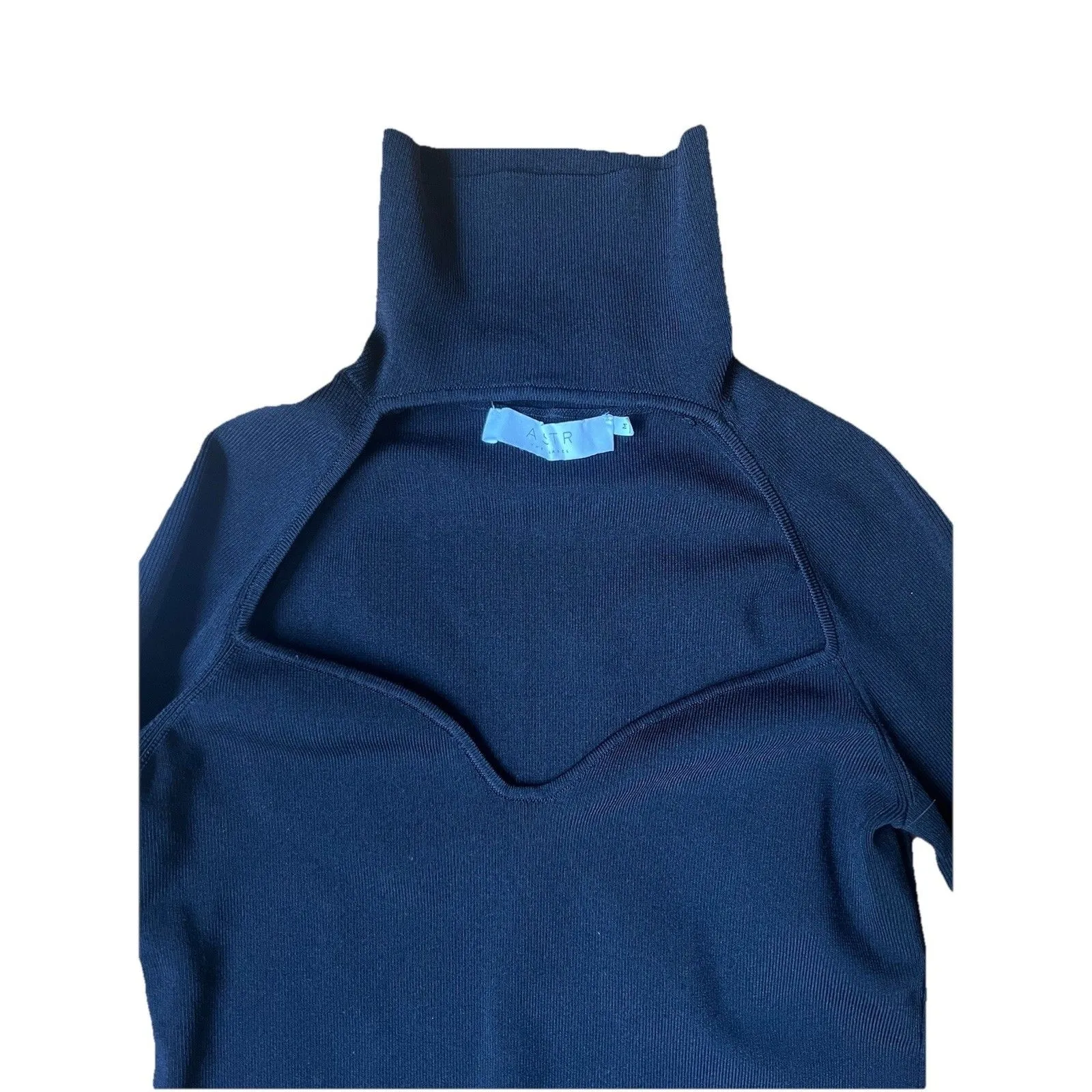 Astr the Label Black Cutout Turtleneck Sweater with Sweetheart Neckline Size M - Image 2