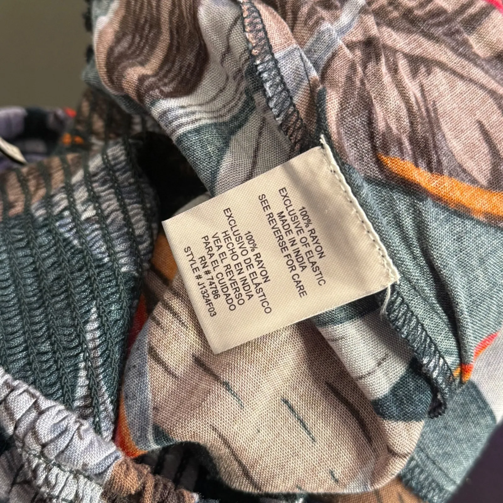 Patrons of peace Wide Leg Pants Palazzo Smocked Tie Front Flowy Womens M BOHO - Image 13