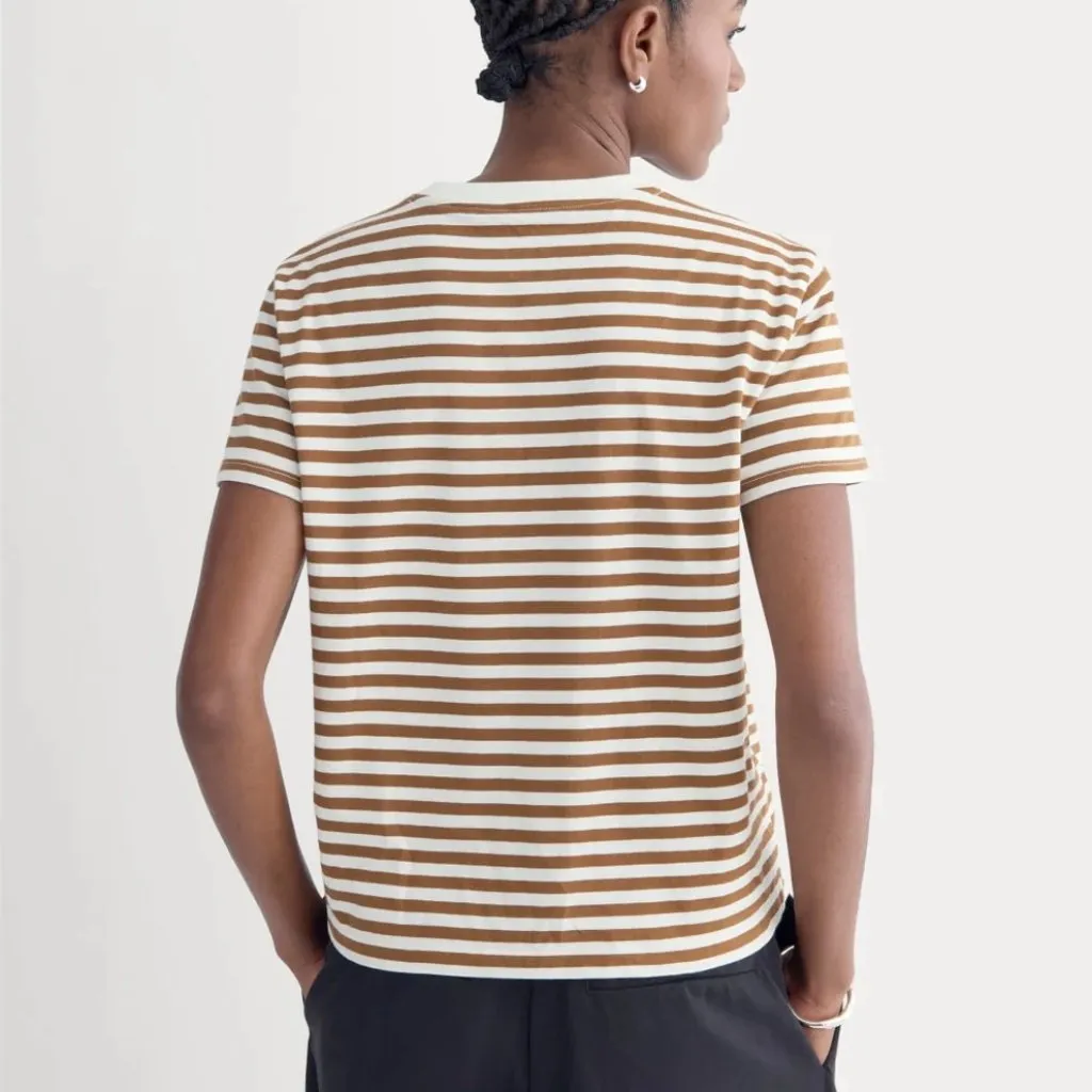 Everlane The Box Cut Tee in Essential Cotton in Bone Toffee, Size X-Small - Image 3