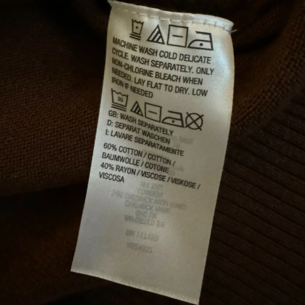 Belle by Kim Gravel Zig Zag Color Block Sweater Pink Lavender XS Brown - Image 12