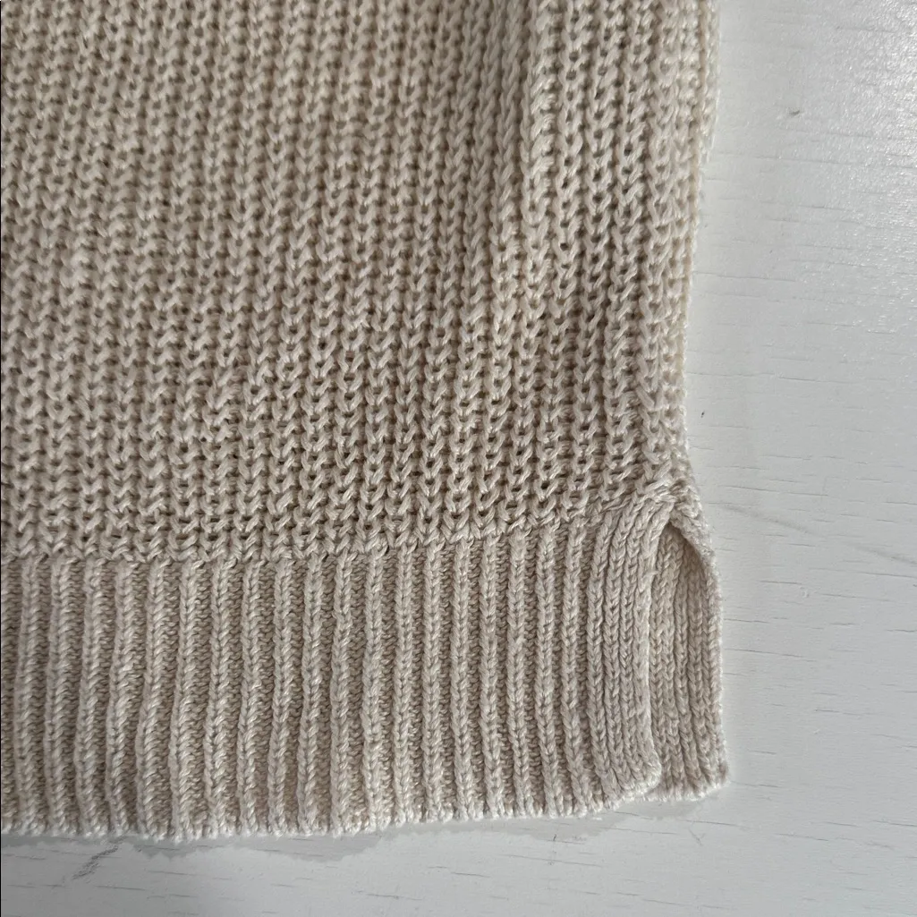 Faherty Miramar linen Muscle Ivory Knit Tank Size XS - Image 7