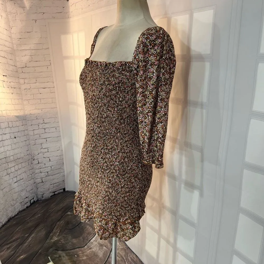 FAITHFULL THE BRAND Es Saada Floral Smocked Mini Dress size 2 - Image 6