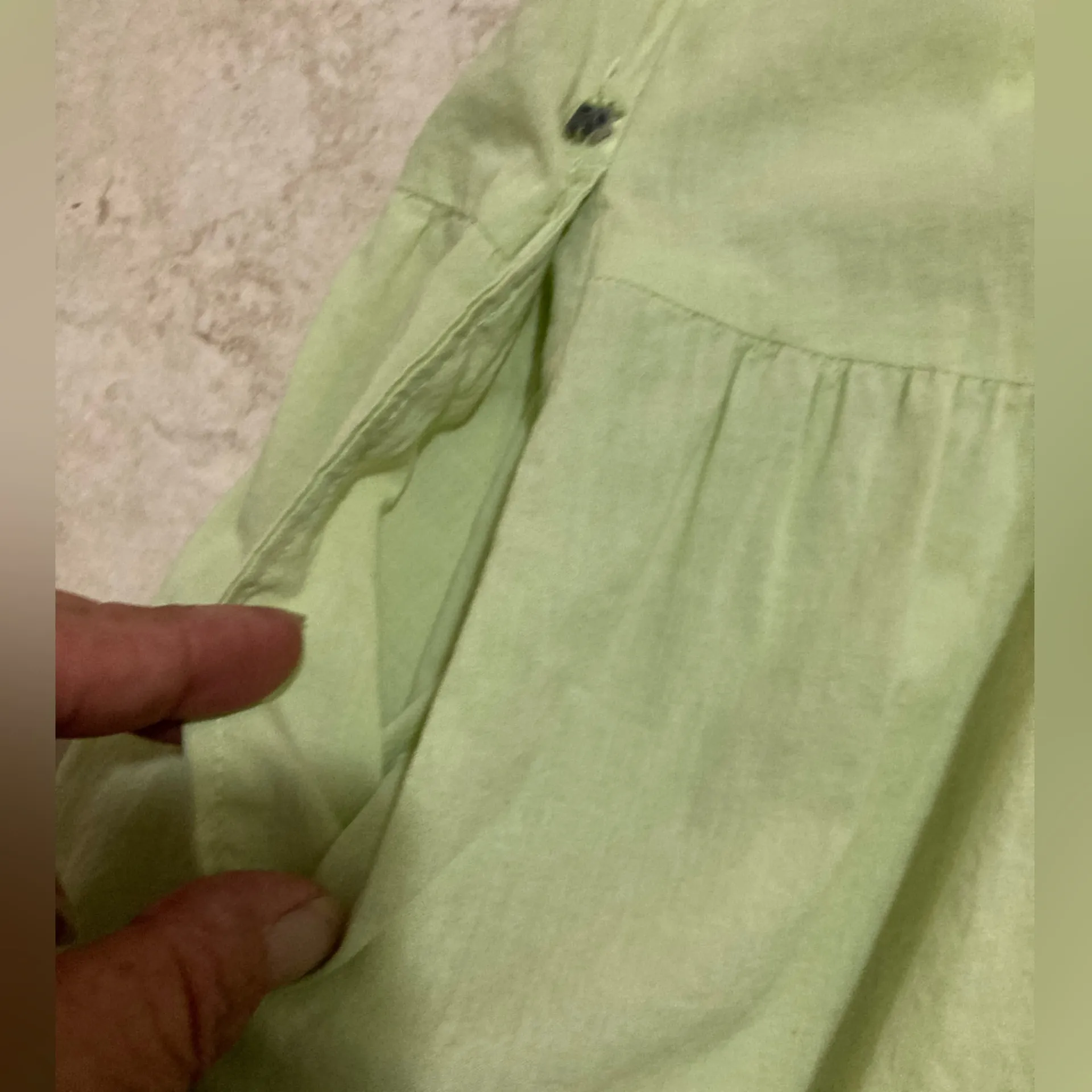 DKNY Jeans Light Green Tiered Babydoll Dress 3/4 Sleeve Pockets NWT XL - Image 9
