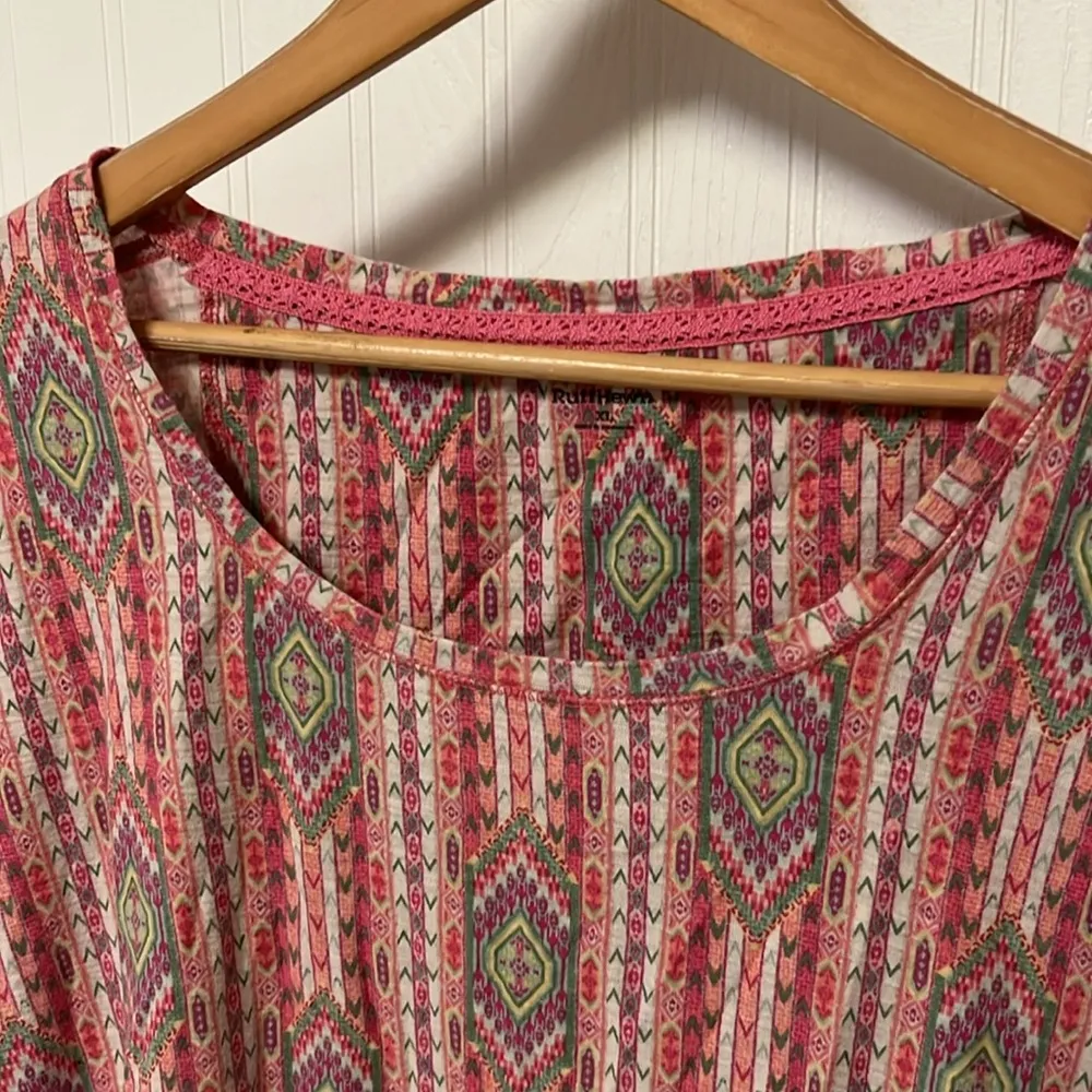 Navajo or Aztec Print Short Sleeve T-shirt - Image 2