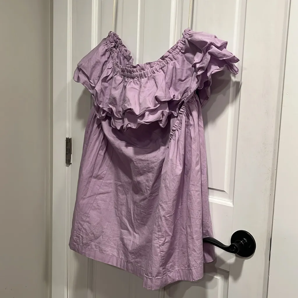 Free People Lavender Ruffle Flowy Tube Top Size Medium - Image 2