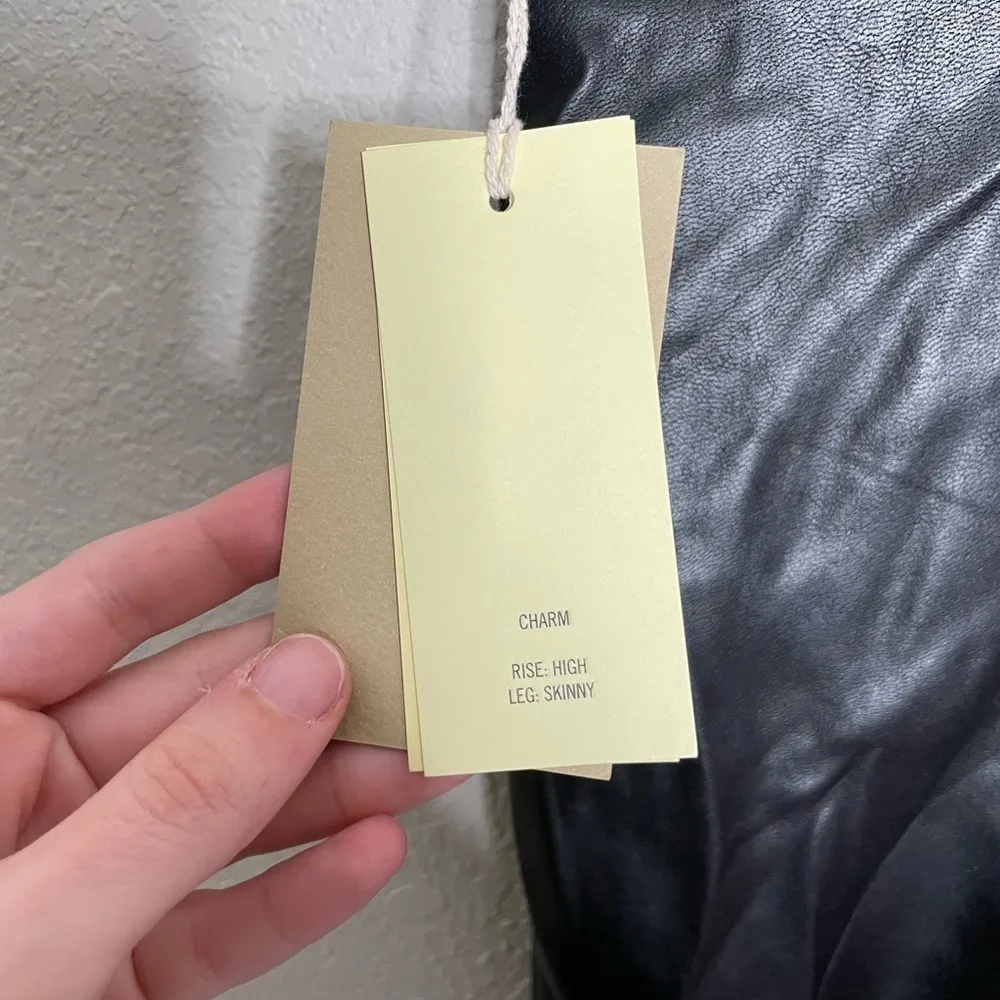 Aritizia Wilfred Free Black Faux Leather Charm High Rise Pants 4 NWT - Image 5