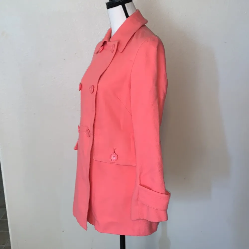Banana Republic  pink salmon color cotton peacoat - Image 3