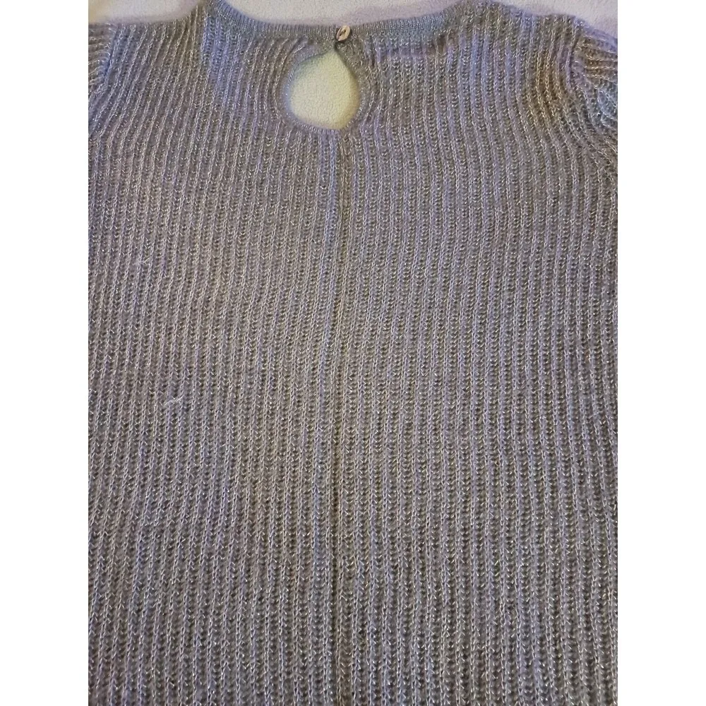 fenn wright manson womens wool blend silver metalic sweater size medium pullover - Image 8