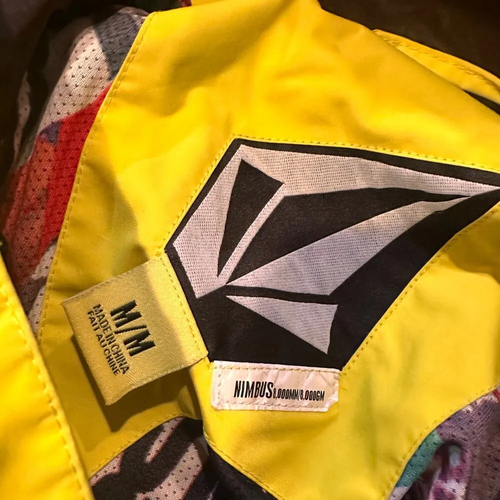 Volcom Yellow & Purple Nylon Snowboarding Skiing Winter Jacket Size Medium - Image 13