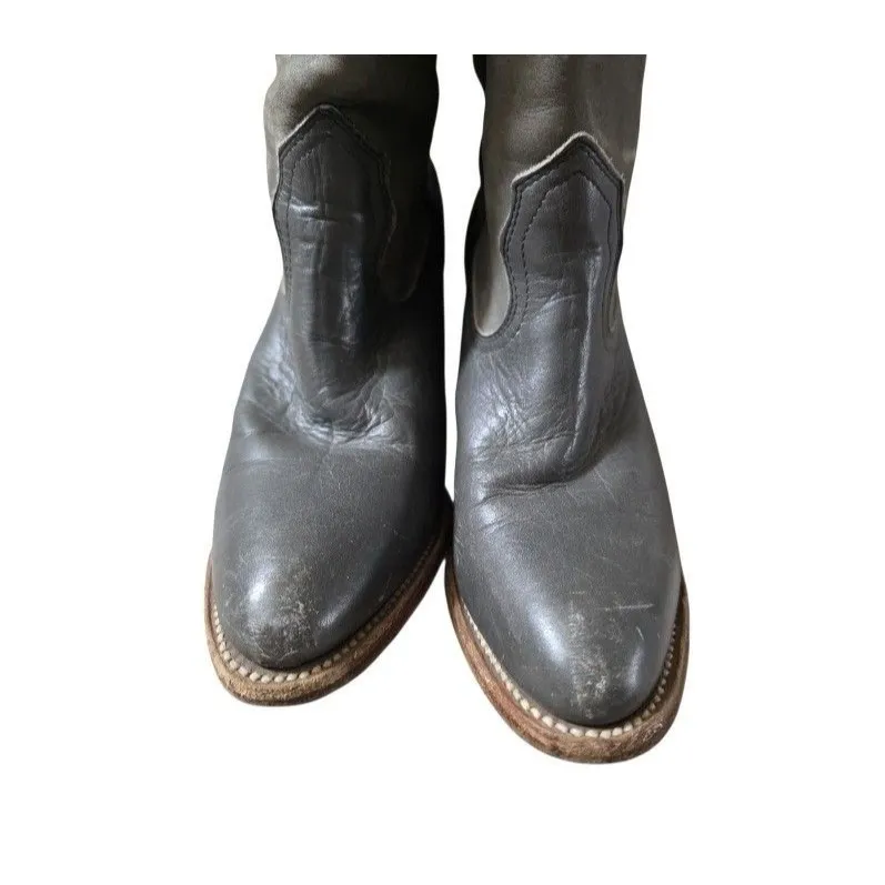 Vintage Frye Flame Inlay Boho Leather Western Cowboy Campus Daisy Boots Size 7 B - Image 5