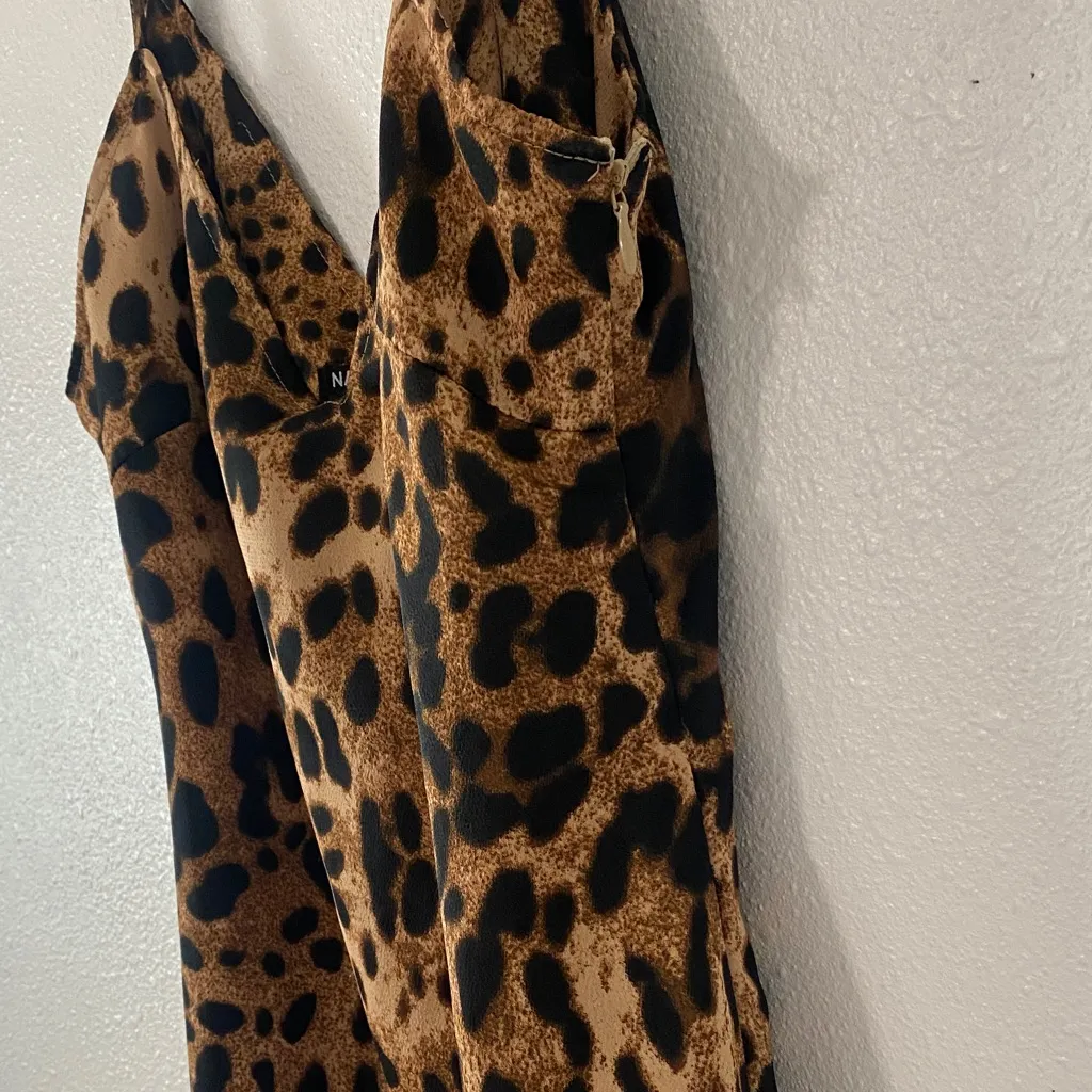 Nasty Gal Brown Leopard Mini Dress - Image 3