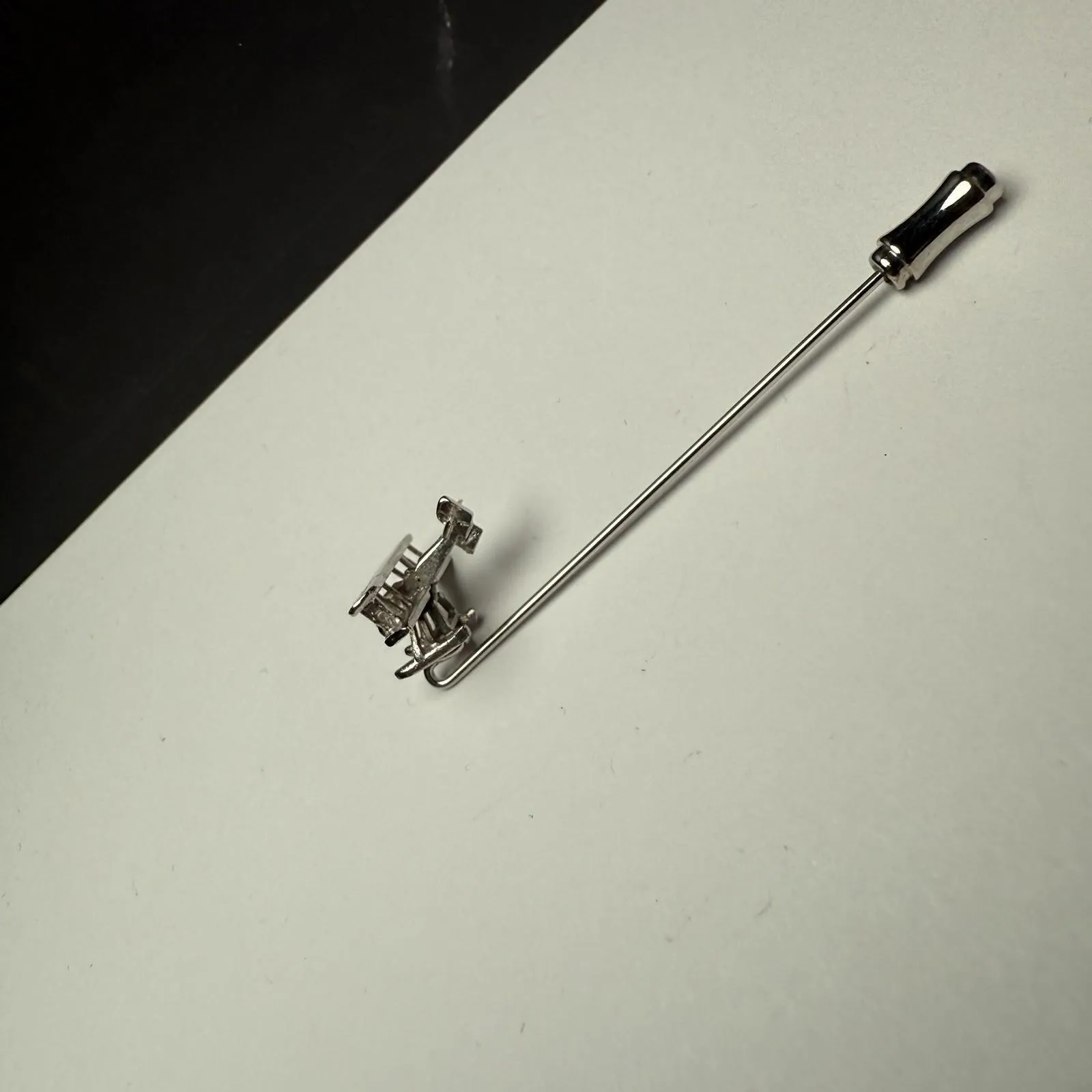 Retro Style Airplane Silver Tone Lapel Stick Pin Plane - Image 4