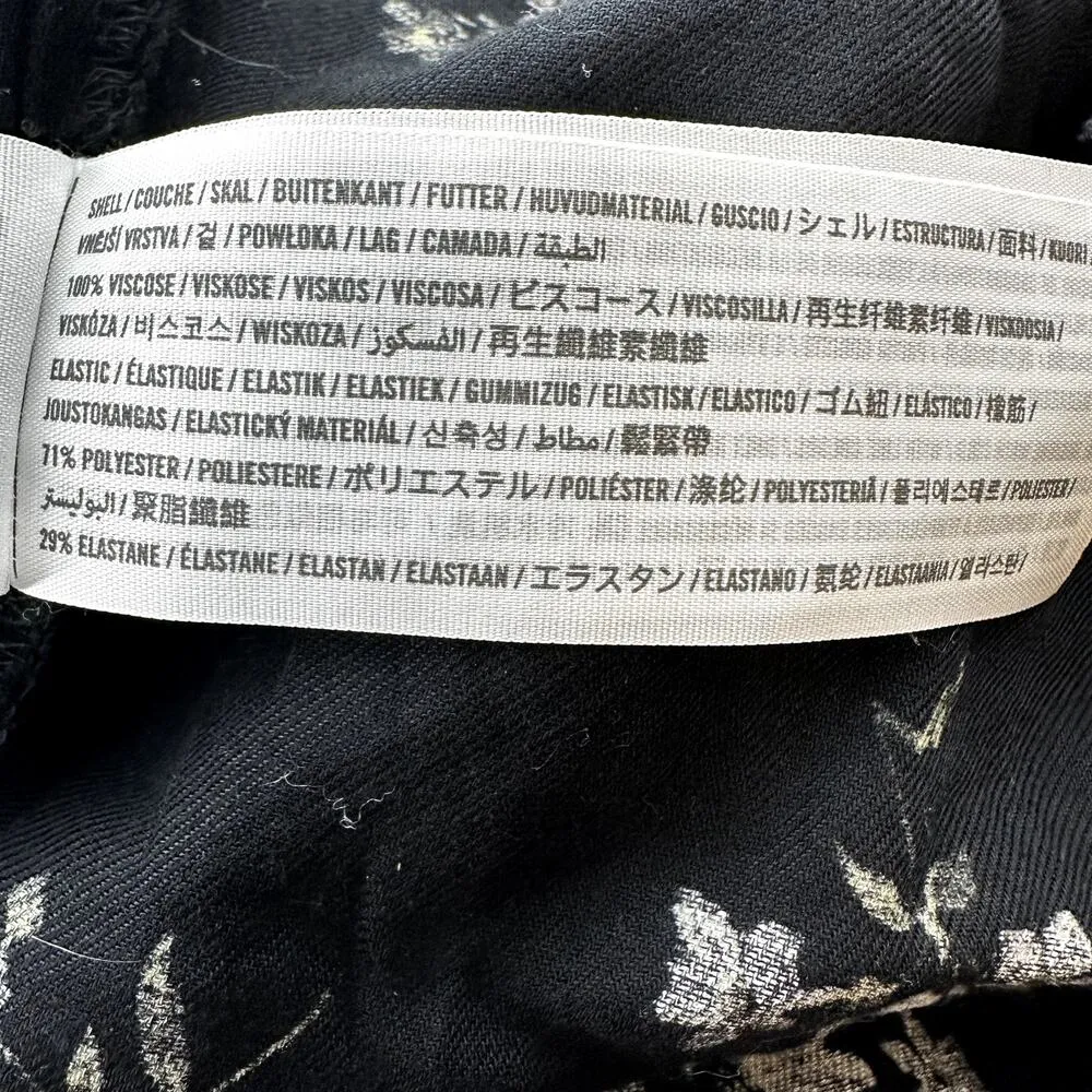 Hollister Smocked Midi Dress Sleeveless Floral Tank  V Neck Peasant Black XSmall - Image 3