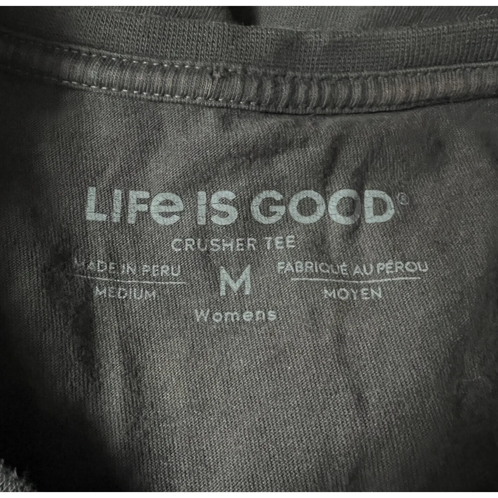 Life is‎ Good Shirt Womens Medium Gray Crusher Gray Beach Chair Graphic Casual - Image 4