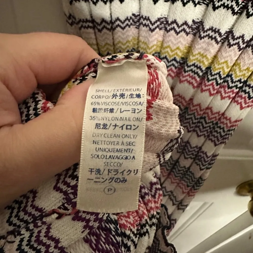 Rebecca Minkoff Multi Stripes Midi Dress Scoop Rib Knit Neck Size Medium - Image 7