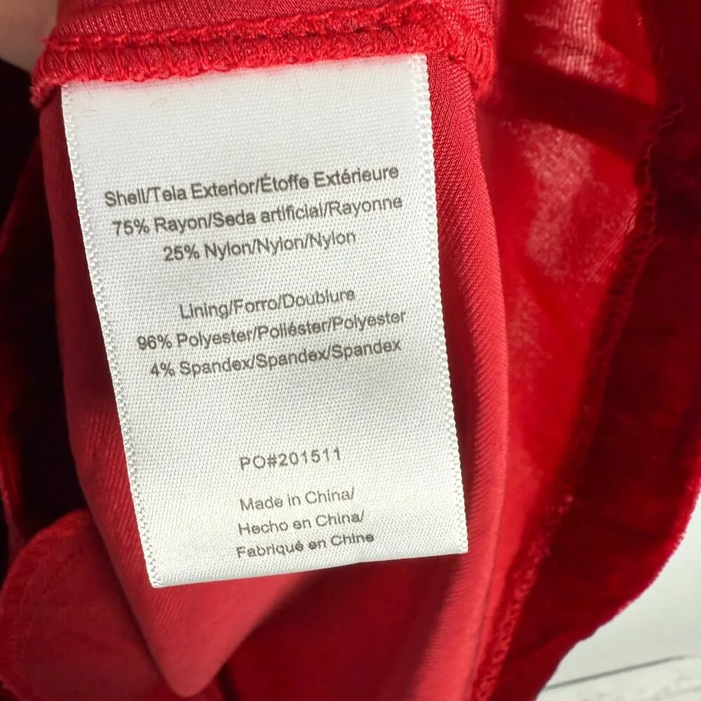 NWT Modcloth Crushed Velvet Suspender Skirt Holly Berry Red Size Small S NEW - Image 9