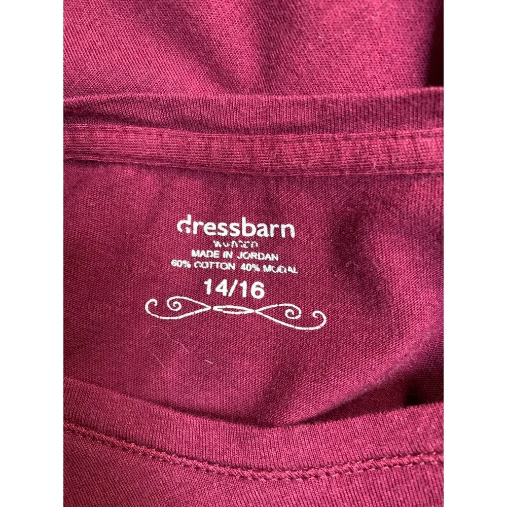 Women's Dress Barn Burgandy Long Sleeve Top - size 14/16 - Image 6
