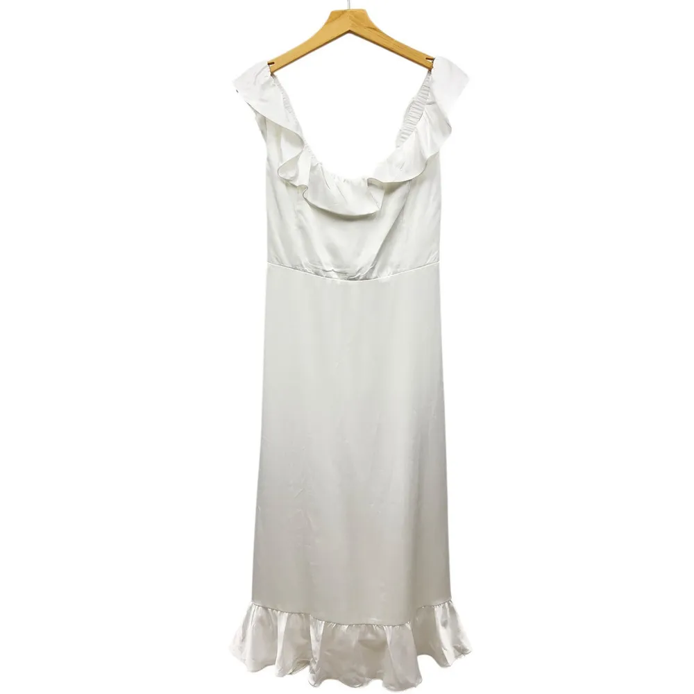 Show Me Your Mumu Alexis Midi Dress in Ivory Luxe Satin size Small - Image 3