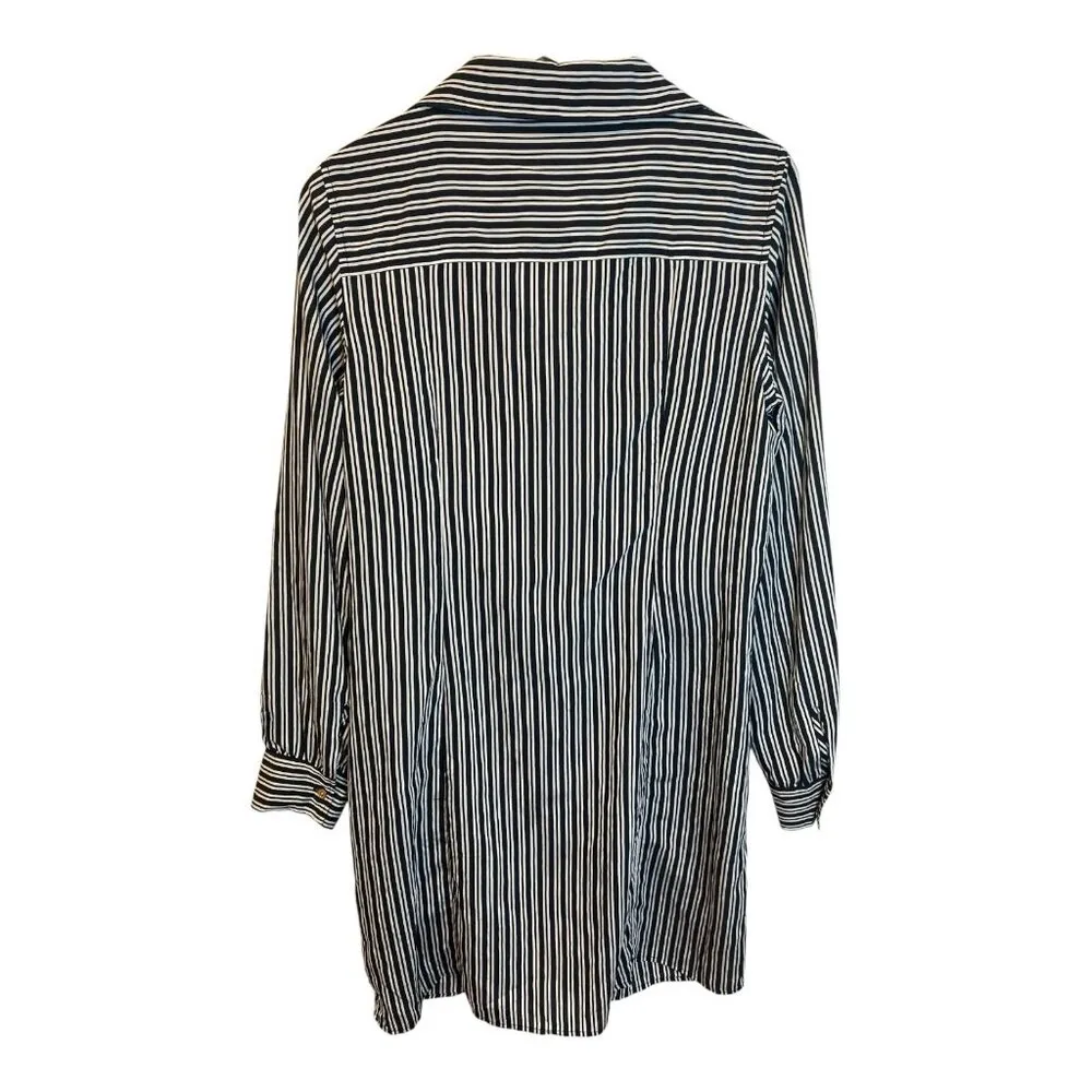 MICHAEL Michael Kors Graphic Halo Stripes Dress Size 12 Midnight Blue MR481NZBHK - Image 4