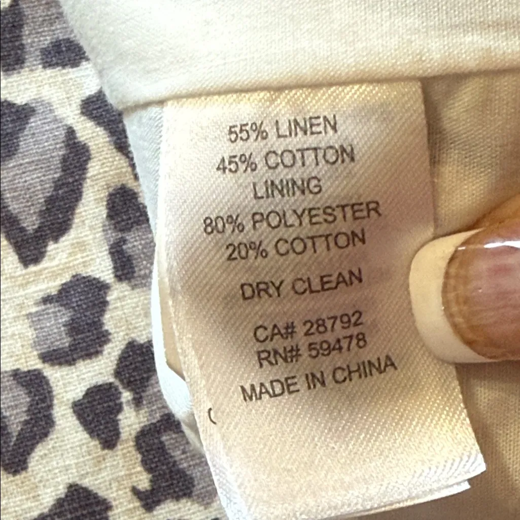RACHEL ZOE Cheetah Leopard Print Linen Blend Blazer Size Small - Image 8