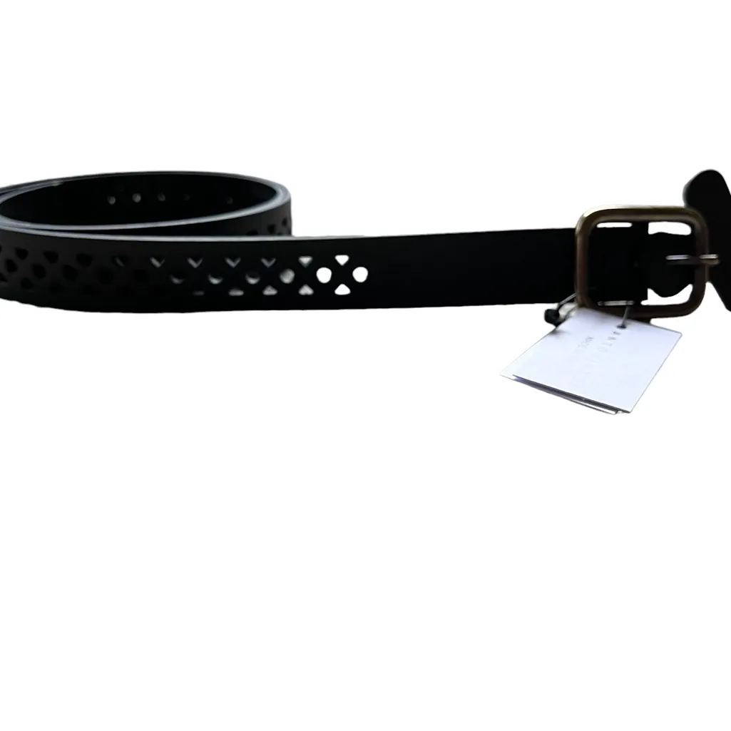 NWT ANTONIAZZI MADE IN ITALY GENUINE LEATHER LASER CUT BELT Black - Image 3