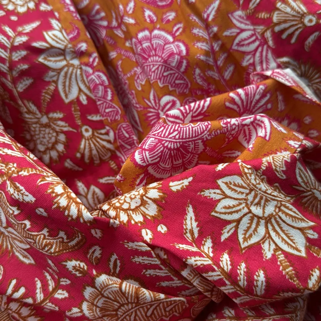 NWT FIGUE hayden Maxi skirt in batik floral raspberry print size 8 $498 cotton Pink - Image 2