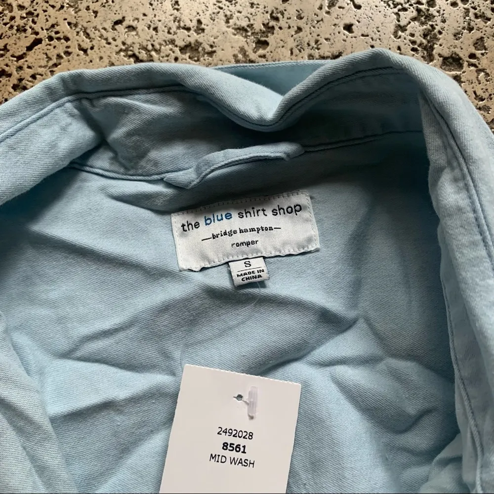 DL1961 Bridgehampton Chambray Romper S Blue Button Down - Image 11