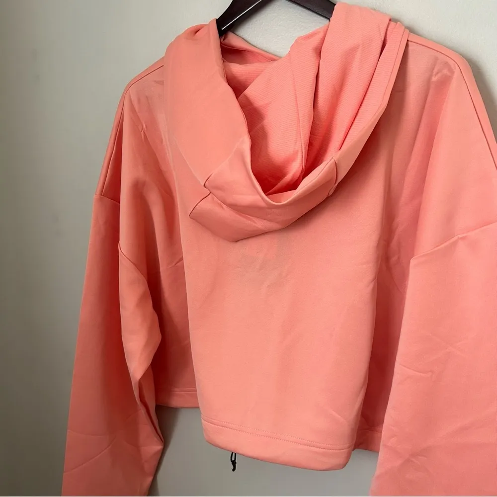 Rawgear Cropped Hoodie Peach Amber rg5001 Cinch Waist Casual Athleisure Neutral Pink Size L - Image 6