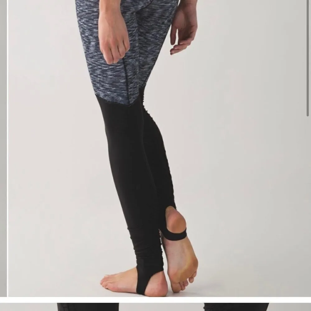 Lululemon Wunder Under Pant *Stirrup Dramatic Static White Black / Black - Image 2