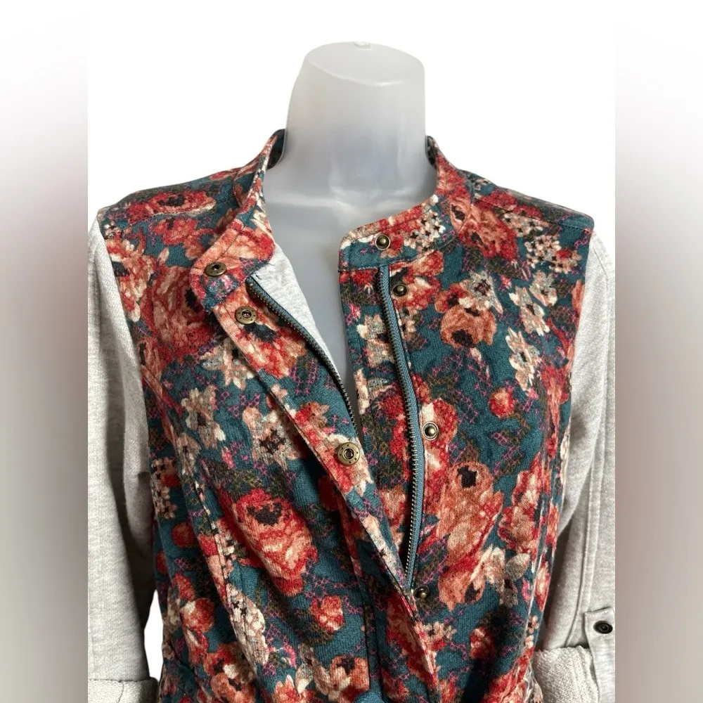 Anthropologie Saturday Sunday Women's Delwyn Floral French Terry Jacket Size M - Image 9