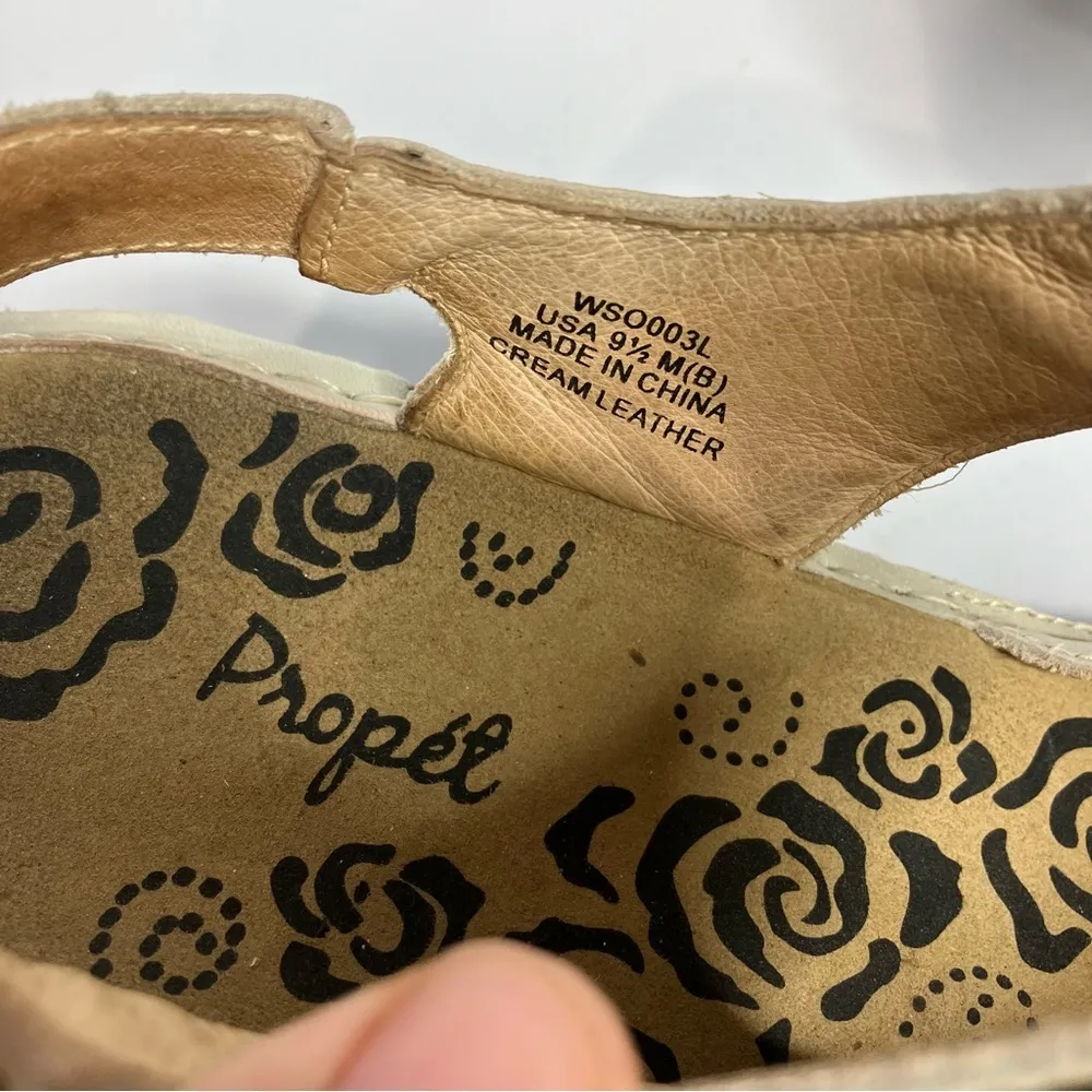 Propet comfort Sandals cream leather size 9.5 - Image 3